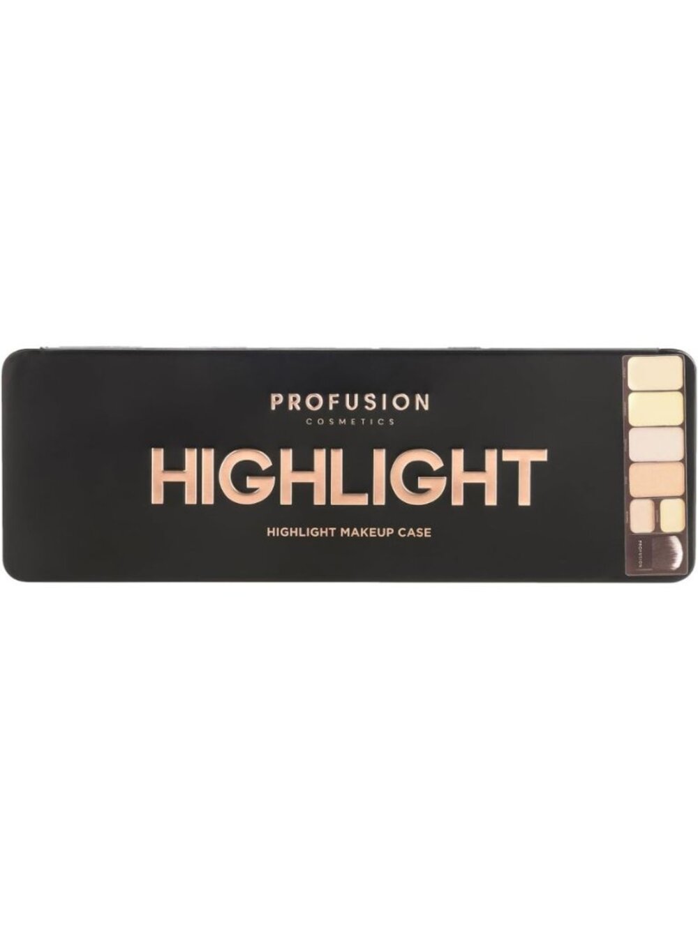 Profusion Cosmetics Highlight Makeup Palette 6 Shades Mirror Brush Vegan New